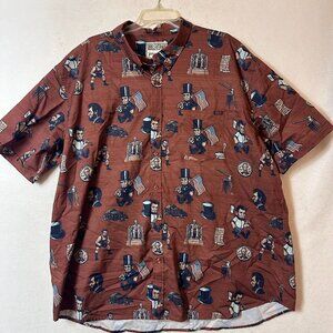 RSVLTS Shirt Mens 3X President Abraham‎ Lincoln Short Sleeve Knuflex Stretch